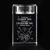 I'm Keeping You Forever Yours - Couple Personalized Custom 3D Crystal Photo Laser Engraved, Crystal Candle Holder - Gift For Husband Wife, Anniversary