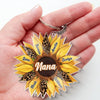 Family Blooms, Heart Glows - Family Personalized Custom Shaped Acrylic Keychain - Mother's Day, Gift For Mom, Grandma