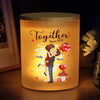 Soulmates For Life - Couple Personalized Custom Printed Glass Jar With LED Candle - Gift For Husband Wife, Anniversary