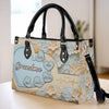 Grandma’s Heart Is Full - Family Personalized Custom Leather Handbag - Mother's Day, Gift For Mom, Grandma
