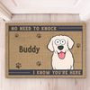 Furry Greeters Ready To Say Hello - Dog Personalized Custom Home Decor Decorative Mat - House Warming Gift For Pet Owners, Pet Lovers