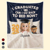 Graduation Goal Met Bedtime Reset - Family Personalized Custom 3D Inflated Effect Printed Blanket - Graduation Gift For Family Members, Siblings, Brothers, Sisters