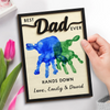 Best Dad Ever, Hands Down - Family Personalized Custom 2-Layered Wooden Plaque With Stand - Father's Day, Gift For Dad, Grandpa