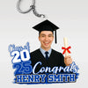 Custom Photo One Chapter Ends, Another Begins - Family Personalized Custom Shaped Acrylic Keychain - Graduation Gift For Family Members, Siblings, Brothers, Sisters