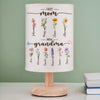 First Mom, Now Grandma - Family Personalized Custom Linen Bedside Table Lamp - Mother's Day, Gift For Mom, Grandma