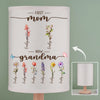 First Mom, Now Grandma - Family Personalized Custom Linen Bedside Table Lamp - Mother's Day, Gift For Mom, Grandma