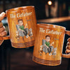 The Catfather, Chosen By My Cat - Cat Personalized Custom Wooden Mug - Father's Day, Gift For Dad, Pet Owners, Pet Lovers