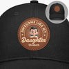 Baby’s First Fan - Family Personalized Custom Round Leather Patch Hat - Father's Day, Gift For Dad, Grandpa