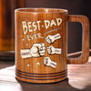 Built On Fist Bumps & Love - Family Personalized Custom Wooden Mug - Father's Day, Gift For Dad, Grandpa