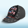 First Dad, Now Grandpa - Family Personalized Custom Hat, All Over Print Classic Cap - Father's Day, Gift For Dad, Grandpa