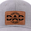 Father First Always Hero - Family Personalized Custom Leather Patch Hat - Father's Day, Gift For Dad, Grandpa