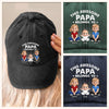 Oh Crap, I Have Kids - Family Personalized Custom Vintage Washed Denim Baseball Cap - Father's Day, Gift For Dad, Grandpa