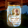 Custom Photo Your Memory Is My Keepsake - Memorial Personalized Custom Solar Jar Lantern - Sympathy Gift For Family Members
