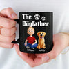 The Dogfather - Dog Personalized Custom Black Mug - Father's Day, Gift For Dad, Pet Owners, Pet Lovers