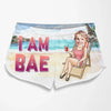 Custom Photo Vacation With Bae - Funny Personalized Custom Tropical Hawaiian Aloha Couple Beach Shorts - Summer Vacation Gift, Birthday Party Gift For Husband Wife