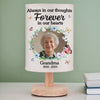 Custom Photo Butterfly Kisses From Heaven - Memorial Personalized Custom Linen Bedside Table Lamp - Sympathy Gift For Family Members