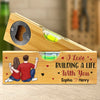 Custom Wooden Bottle Opener With Built-in Spirit Level - Personalized Anniversary Wedding Gifts For Husband And Wife, Him And Her - Still Falling For You