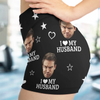 Custom Photo Short Leggings - Personalized Personalized Gifts For Husband And Wife, Him And Her - I Love My Husband