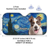 Custom Photo Auto Windshield Sunshade, Car Window Protector - Personalized Birthday Gifts For Dog Cat Lovers, Dog Dad And Mom, Cat Owners - Painted In Fur And Stars