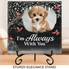 Custom Photo My Angel With Paws - Memorial Personalized Custom Square Shaped Stone With Stand - Sympathy Gift For Pet Owners, Pet Lovers