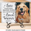 Custom Photo A Heartbeat At My Feet - Memorial Personalized Custom Rectangle Shaped Stone With Stand - Sympathy Gift For Pet Owners, Pet Lovers