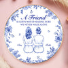 Custom Full-Print Round Jewelry Dish - Personalized Best Friend Birthday Gifts For Women - A Friend Is God's Way