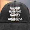 Built To Be A Legend - Family Personalized Custom Vintage Washed Denim Baseball Cap - Father's Day, Gift For Dad, Grandpa