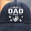 The Hands That Made Him Papa - Family Personalized Custom Vintage Washed Denim Baseball Cap - Father's Day, Gift For Dad, Grandpa