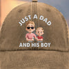 Built-in Besties Since Day One - Family Personalized Custom Vintage Washed Denim Baseball Cap - Father's Day, Gift For Dad