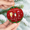 Custom Ceramic Ornament - Personalized Christmas Birthday Gifts For Mom, Dad, Kids - Our First Christmas As A Family