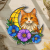 Custom Photo Window Hanging Suncatcher Ornament - Personalized Pet Memorial Sympathy Gifts For Dogs, Cats - Feline Dreams, Flower Beams
