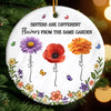 Custom Ceramic Ornament - Personalized Best Friend Christmas Birthday Gifts For Women, Besties, Sisters, BFF - Different Flowers, One Bond