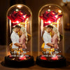 Custom Photo Light Up Eternal Rose In Glass Dome - Personalized Anniversary Wedding Gifts For Husband And Wife, Him And Her - You Light Up My World