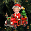 Custom Photo Acrylic Ornament - Personalized Christmas Birthday Gifts For Kids - Driving Into Holiday Magic