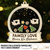 Custom Long Distance 3 Layers Shaker Ornament - Personalized Christmas Birthday Gifts For Mom, Dad, Kids - Hearts Across States