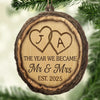 Custom Wood Ornament - Personalized Anniversary Christmas Wedding Gifts For Husband And Wife, Him And Her - Mr And Mrs Forevermore