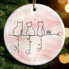 Custom Ceramic Ornament - Personalized Christmas Memorial Sympathy Gifts For Cats - Feline Family Forever