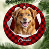 Custom Photo Ceramic Ornament - Personalized Christmas Birthday Gifts For Dog Cat Lovers, Dog Dad And Mom, Cat Owners - Tails Wag, Hearts Glow