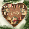 Custom Wood Ornament - Personalized Christmas Bookish Gifts For Book Lovers, Bookworms, Readers - The Shelf Life Of Love