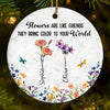 Custom Ceramic Ornament - Personalized Best Friend Christmas Birthday Gifts For Women, Besties, Sisters, BFF - Like Flowers, We Grow Stronger Side By Side