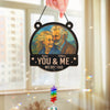 Custom Photo Wood And Acrylic Suncatcher With Crystal Prism - Personalized Anniversary Wedding Gifts For Husband And Wife, Him And Her - Growing Old, Glowing Love