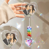 Custom Photo Crystal Heart Suncatcher - Personalized Anniversary Wedding Gifts For Husband And Wife, Him And Her - A Love That Never Fades