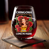 Custom Wine Glass - Personalized Hispanic Month Birthday Gifts For Hispanics And Latinos, Women - Chingona Energy Only