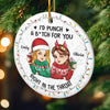 Custom Ceramic Ornament - Personalized Best Friend Christmas Birthday Gifts For Women, Besties, Sisters, BFF - Friends Warm Hearts This Winter