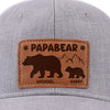 Papa Bear And His Cub - Family Personalized Custom Leather Patch Hat - Father's Day, Gift For Dad, Grandpa