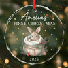 Custom Baby First Christmas Glass Ornament - Personalized Christmas Baby Shower, Gifts For New Moms, New Dads, New Parents - Our Little Star’s First Holiday
