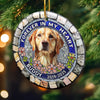 Custom Photo Ceramic Ornament - Personalized Pet Christmas Memorial Sympathy Gifts For Dogs, Cats - Paw Prints Stay Within Our Hearts