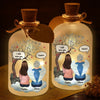 Custom Glass Bottle LED Light - Personalized Christmas Memorial Sympathy Gifts For Loss Of Mom, Dad - A Life Cherished Never Forgotten