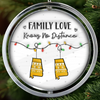 Custom Long Distance Acrylic Rotating Ornament - Personalized Christmas Birthday Gifts For Mom, Dad, Brother, Sister, Kids - Love Makes Every Christmas Bright
