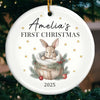 Custom Baby First Christmas Ceramic Ornament - Personalized Christmas Baby Shower, Gifts For New Moms, New Dads, New Parents - First Christmas Wrapped In Pure Love